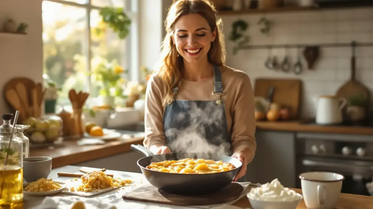 Bereid deze appelcake in de koekenpan: een eenvoudig en snel recept voor een troostrijk moment zonder oven